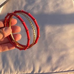 Bamboo style coral and gold